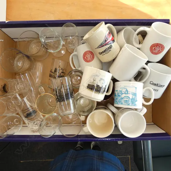 ASST. TRAIN SOUVENIR GLASSES & MUGS