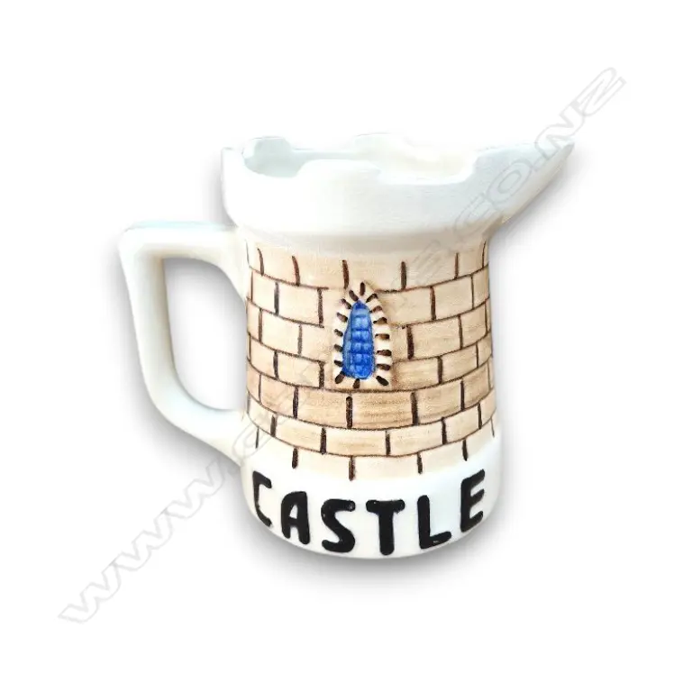 VINTAGE DROSTDY WARE CASTLE BEERS PUB JUG ORIGINALLY MADE IN SOUTH AFRICA 160mm H Image 1++