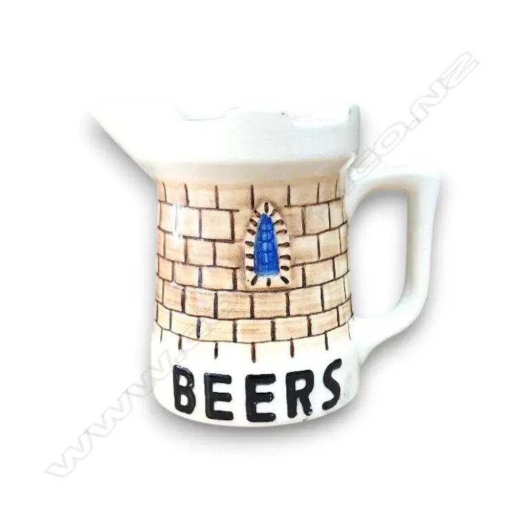 VINTAGE DROSTDY WARE CASTLE BEERS PUB JUG ORIGINALLY MADE IN SOUTH AFRICA 160mm H Image 1++
