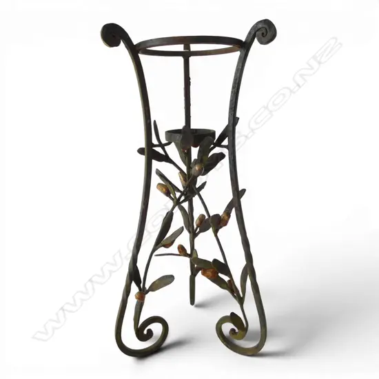 WROUGHT IRON STAND w. OLIVE BRANCH DESIGN H.690mm