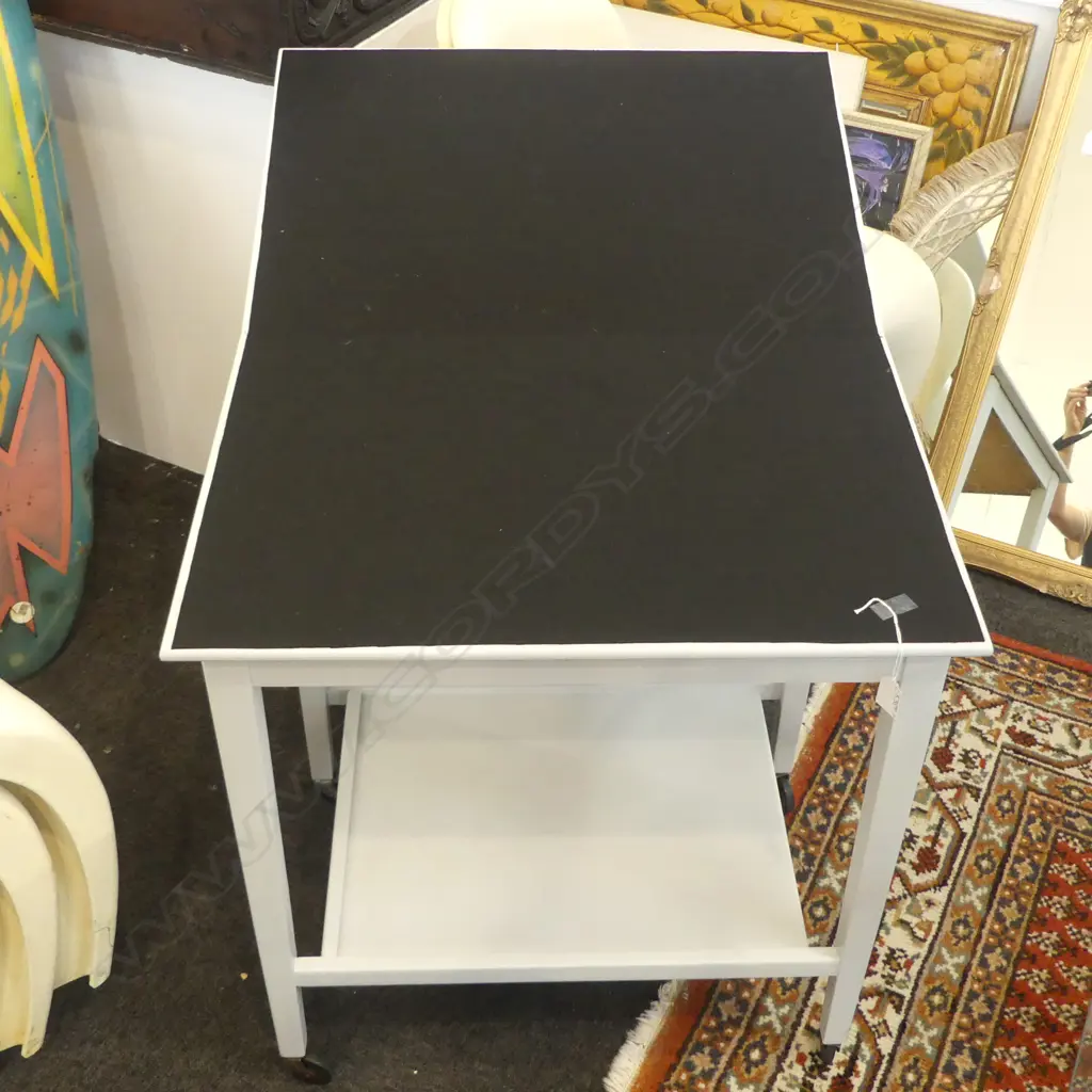 WHITE PAINTED CARD TABLE 650x450x700mm Image 1++