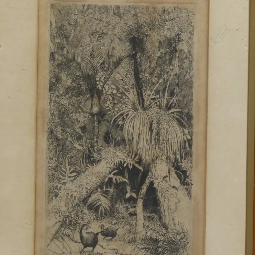 TREVOR LLOYD, 'IN THE HEART OF THE BUSH' ETCHING, SIGNED AND TITLED, 220 X 125mm (foxing to image - no glass) Image 1++
