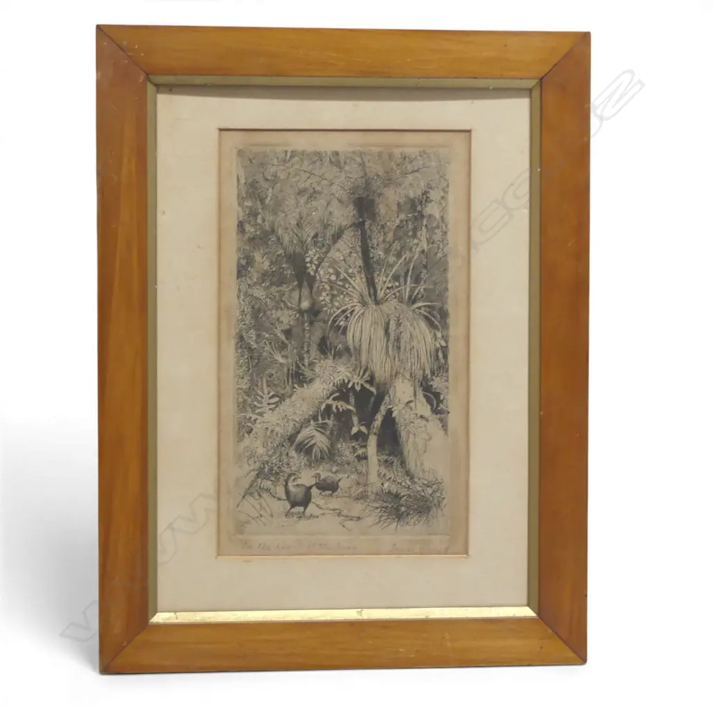 TREVOR LLOYD, 'IN THE HEART OF THE BUSH' ETCHING, SIGNED AND TITLED, 220 X 125mm (foxing to image - no glass) Image 1++