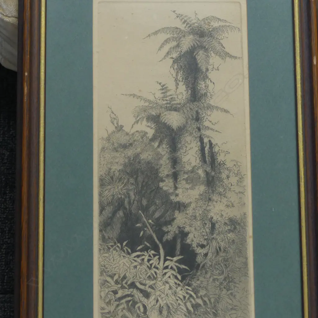 TREVOR LLOYD, 'FERN TREES', ETCHING, SIGNED AND TITLED, 330 X 140mm Image 1++