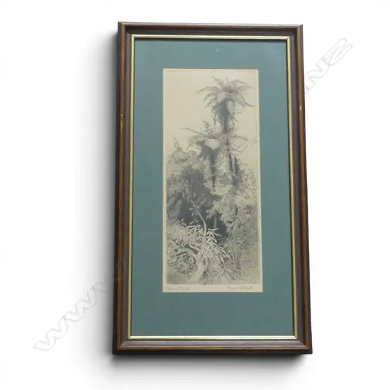 TREVOR LLOYD, 'FERN TREES', ETCHING, SIGNED AND TITLED, 330 X 140mm