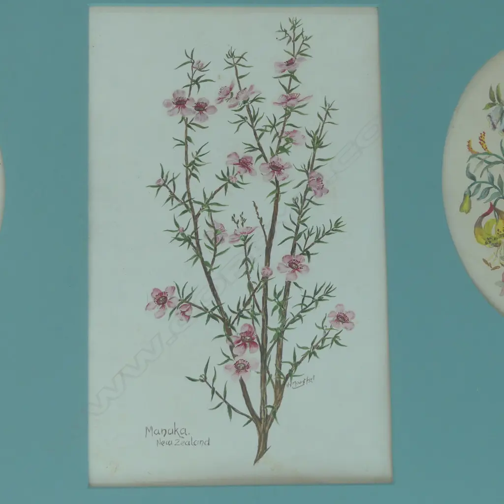 FLORAL WC SIGNED H. V. MOUNTFORT, 550x660mm OVERALL SIZE Image 1++