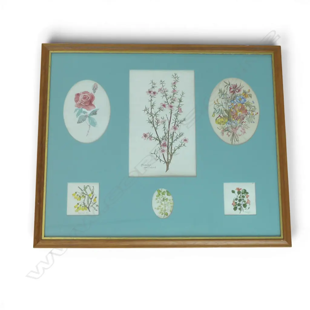 FLORAL WC SIGNED H. V. MOUNTFORT, 550x660mm OVERALL SIZE Image 1++