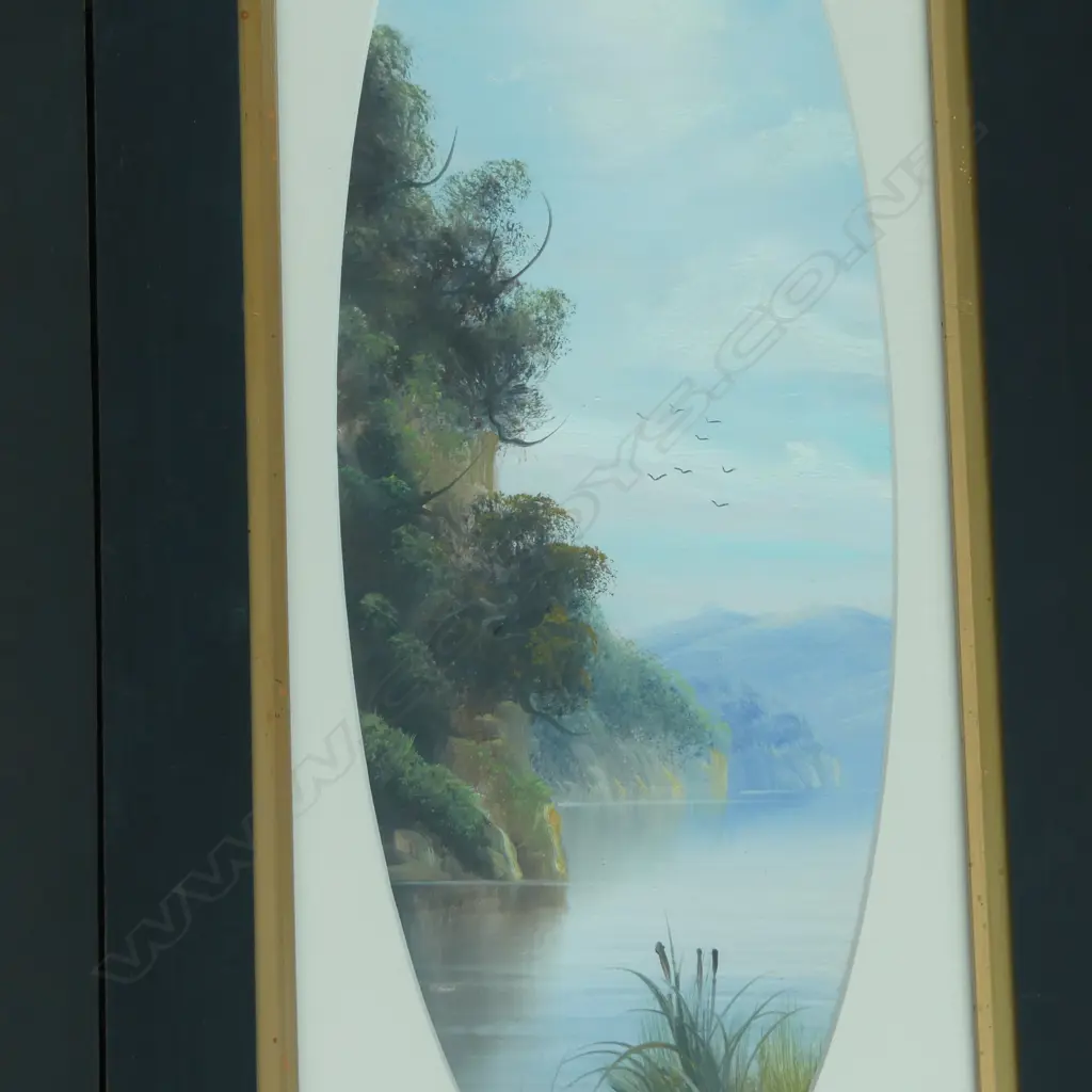 PR FRAMED OILS NZ RIVER & BUSH  SCENES H460 W160MM Image 1++