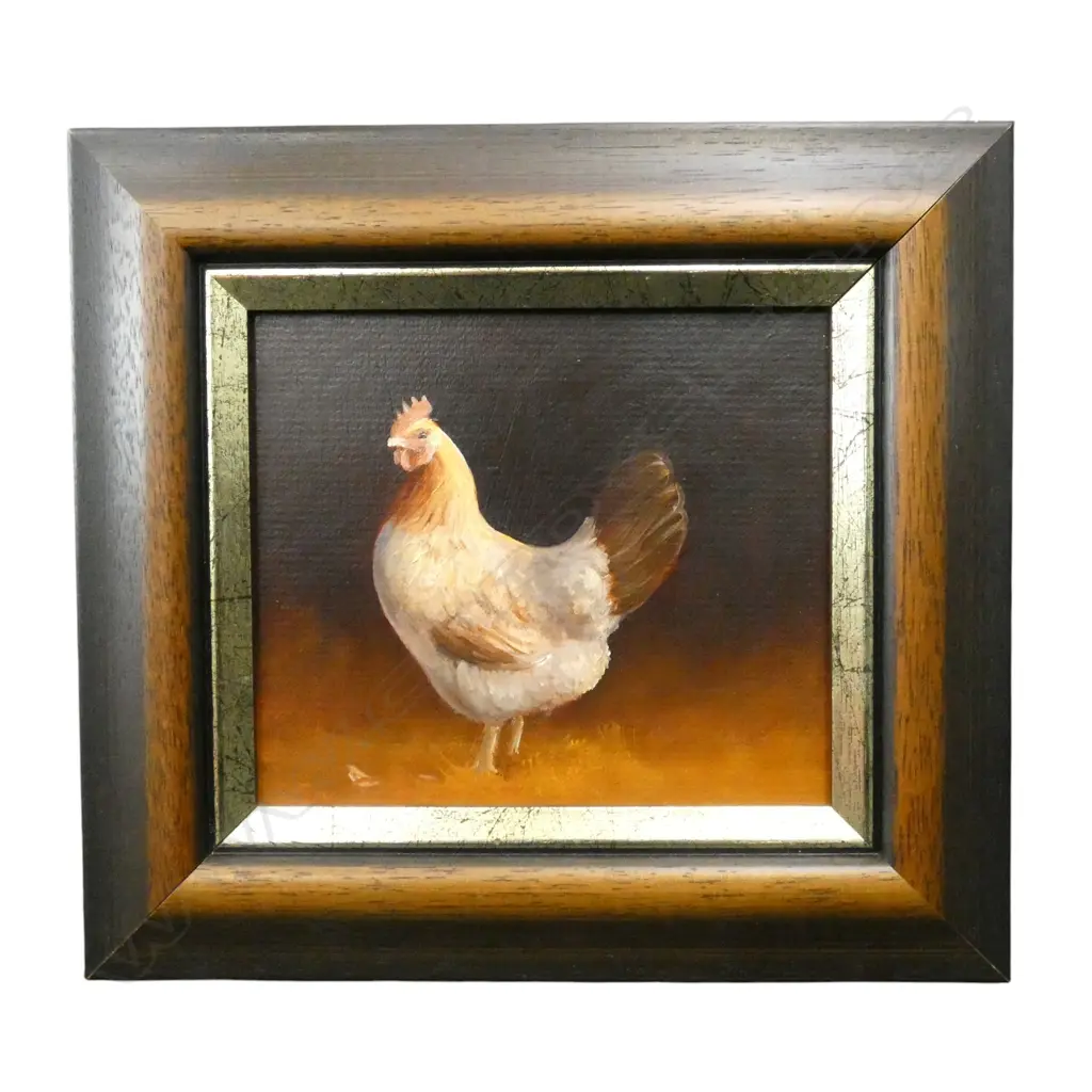 BEV. TAYLOR (1936-2015) OIL ON BOARD 'THE BANTAM HEN II' signed and dated 1993 115 x 130mm. Image 1++