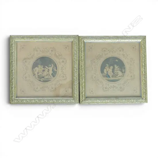 PR GILT FRAMED  C1781 CUPID ENGRAVINGS H280 W280MM