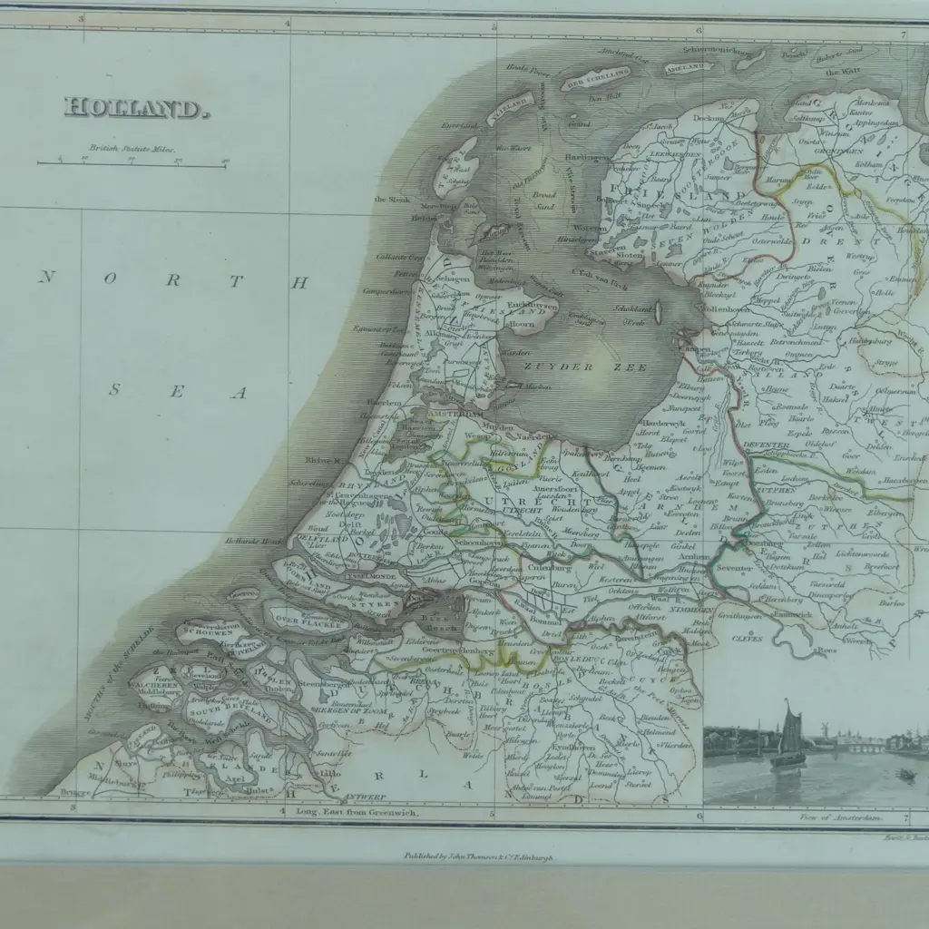 FRAMED MAP OF HOLLAND 230x300mm Image 1++