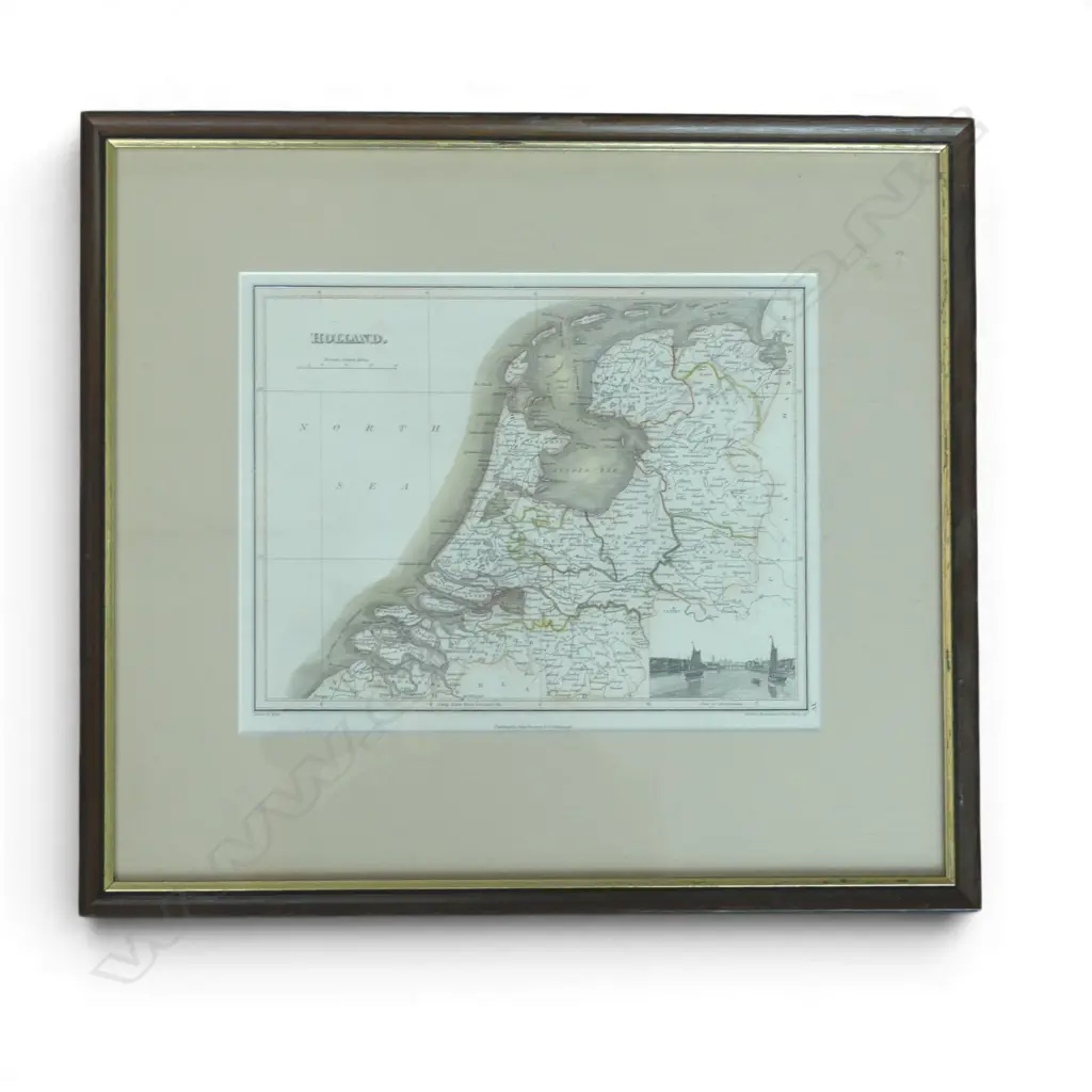 FRAMED MAP OF HOLLAND 230x300mm Image 1++