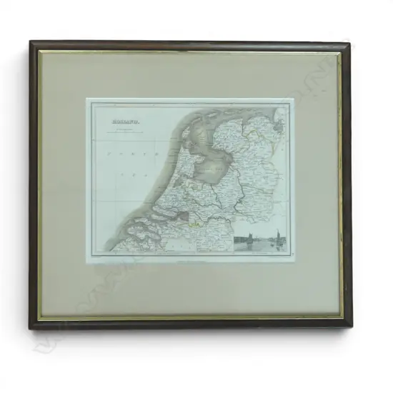 FRAMED MAP OF HOLLAND 230x300mm