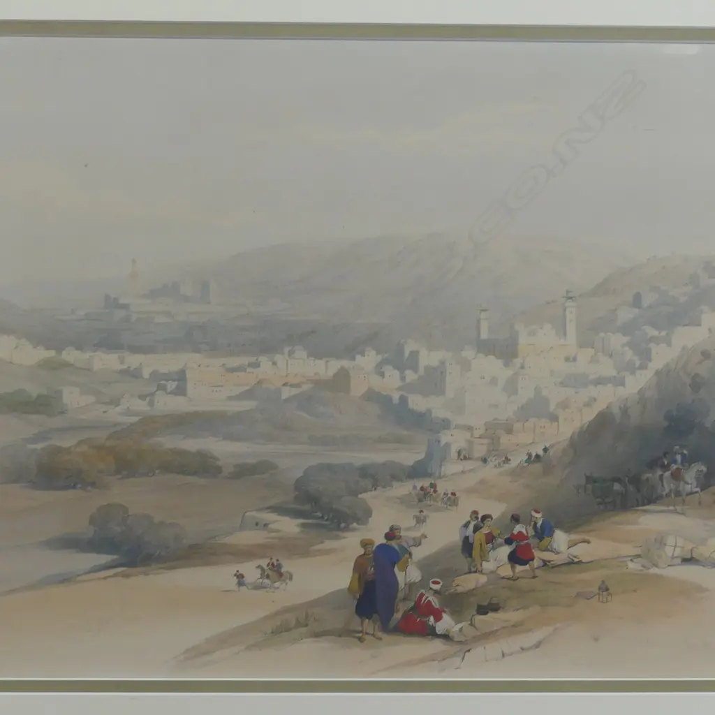 DAVID ROBERTS, 'HEBRON & BETHANY', COLOURED LITHOGRAPH (X2), 340 X 490mm & 240 x 340mm Image 1++