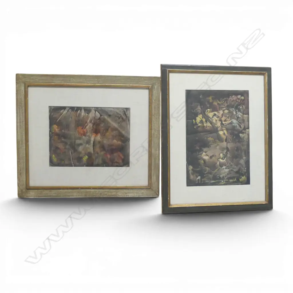 2 JOHN WEEKS, UNTITLED, MONOPRINTS, CERTIFICATE OF AUTH. VERSO EACH, 195x260 225x325mm Image 1++