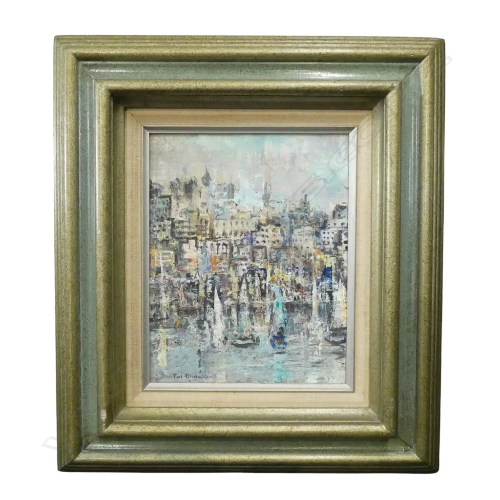 TUI MCLAUCHLAN, AUCKLAND HARBOUR, OIL ON CANVAS, 240x190mm Image 1++