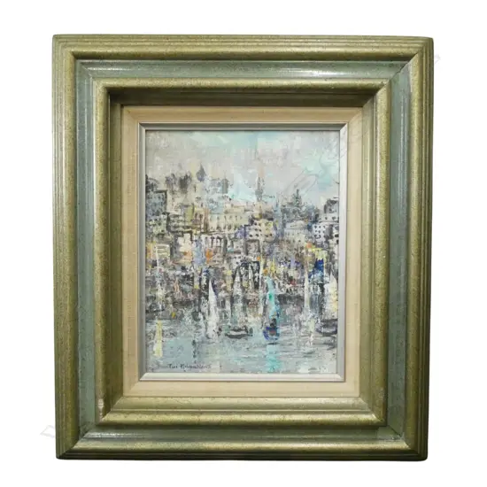 TUI MCLAUCHLAN, AUCKLAND HARBOUR, OIL ON CANVAS, 240x190mm