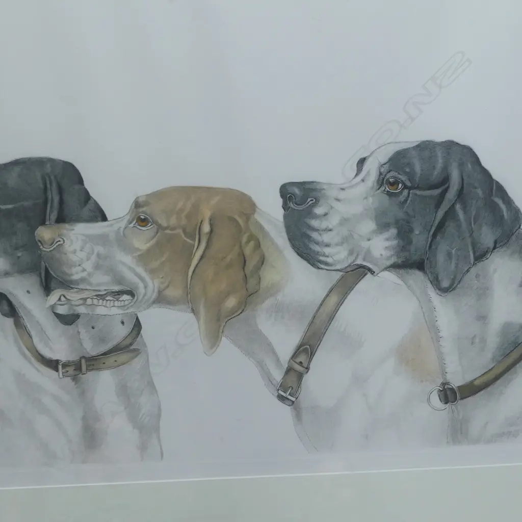 LEON DANCHIN (FRENCH 1887-1938) 'TROIS CHIENS (THREE DOGS)' PRINT 515x740mm Image 1++