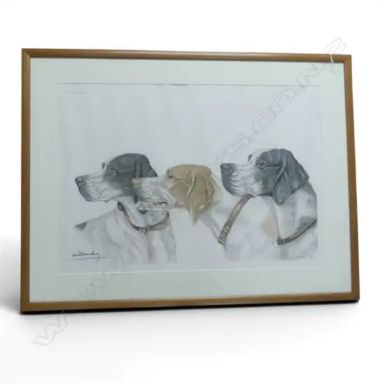 LEON DANCHIN (FRENCH 1887-1938) 'TROIS CHIENS (THREE DOGS)' PRINT 515x740mm