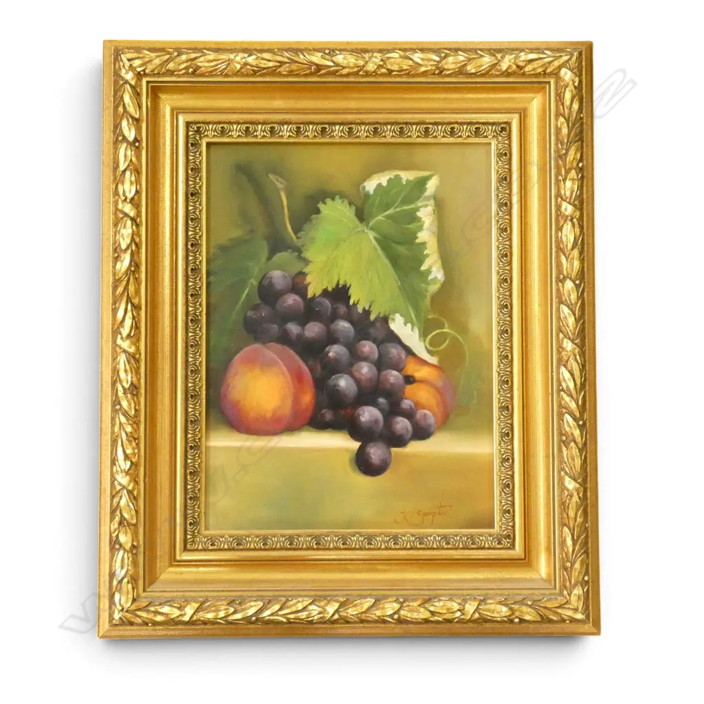 KATHIE SUMPTER, FRUIT STILL LIFE, OIL ON BOARD 285x210mm Image 1++