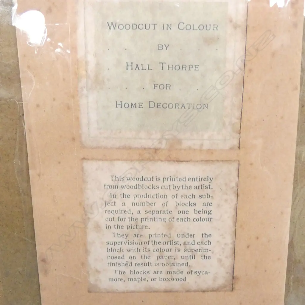 HALL THORPE, 'THE WILD FLOWER BUNCH', WOODCUT PRINT, 500 x 355mm Image 1++