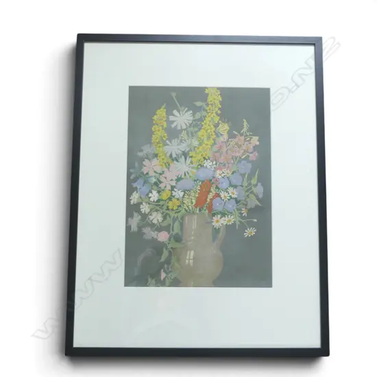 HALL THORPE, 'THE WILD FLOWER BUNCH', WOODCUT, 500 X 355mm
