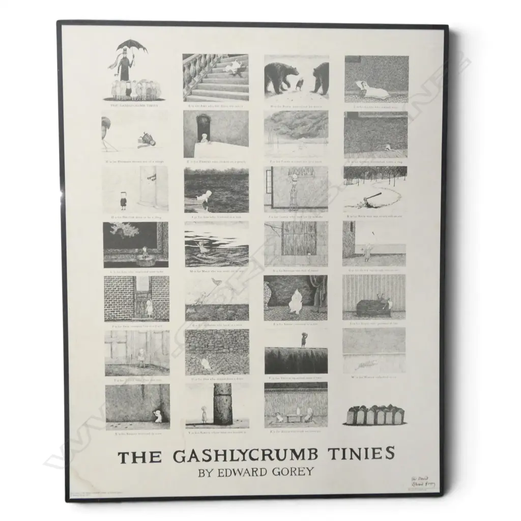 EDWARD GOREY, 'THE GASHLYCRUMB TINIES', HAND SIGNED BY EDWARD GOREY,  770 X 620mm Image 1++