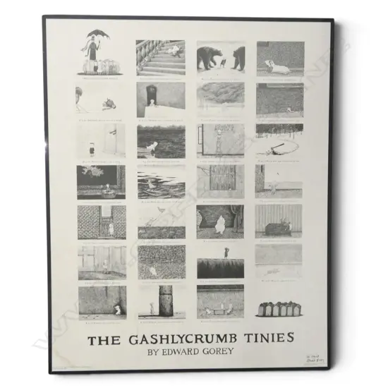 EDWARD GOREY, 'THE GASHLYCRUMB TINIES', HAND SIGNED BY EDWARD GOREY,  770 X 620mm