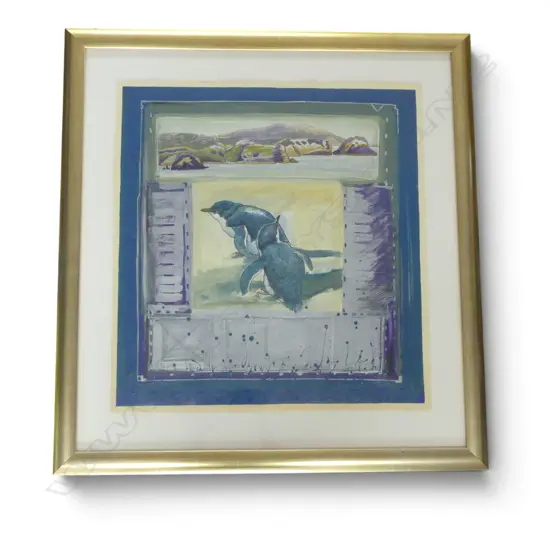 RUSSELL M. JACKSON, LITTLE BLUE PENGUINS, OCTOBER 1995, ACRYLIC ON PAPER, 680x630mm 