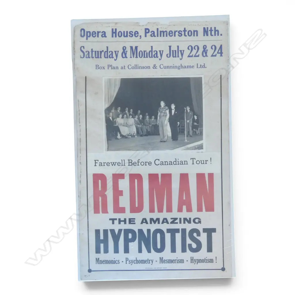 FOLDER OF DRAWINGS, (ARTIST UNKNOWN), MOUNTED 19TH C. PHOTOS & VINTAGE HYPNOTIST POSTER Image 1++