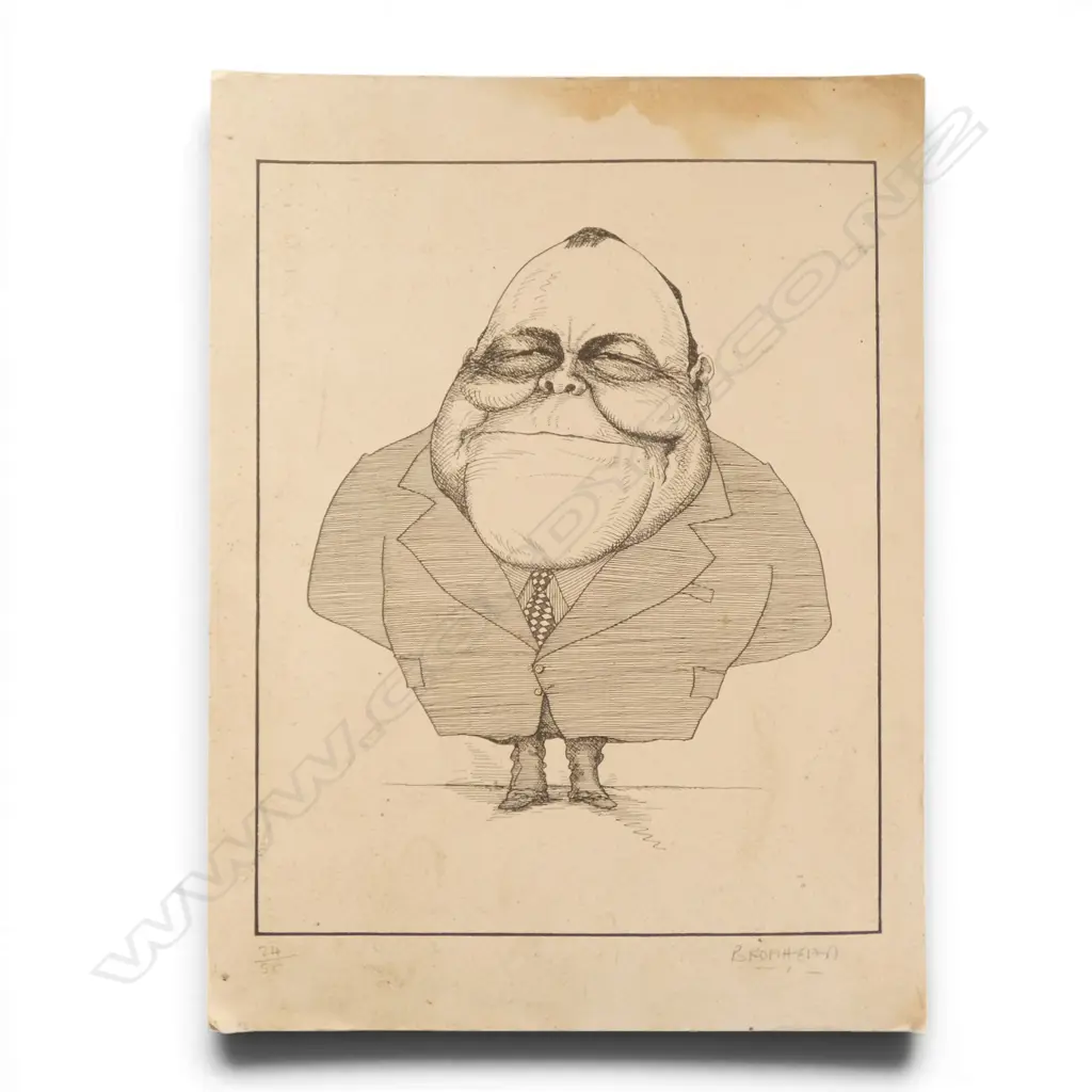 SIGNED AND NUMBER BROMHEAD ETCHING OF MULDOON 330 x 260mm some foxing Image 1++