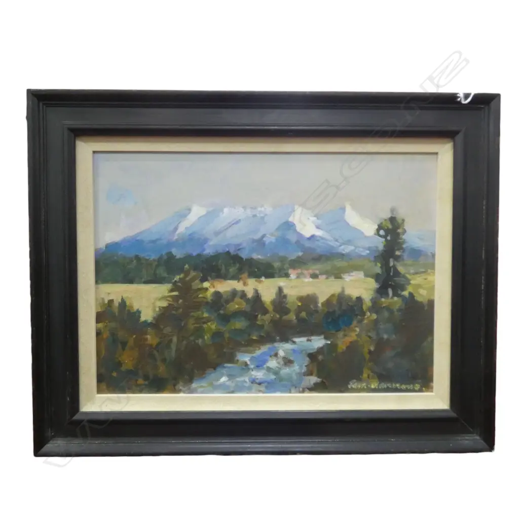 NZ OIL ON BOARD JACK HAMMOND ‘MT RUAPEIHU’ 340X250MM Image 1++