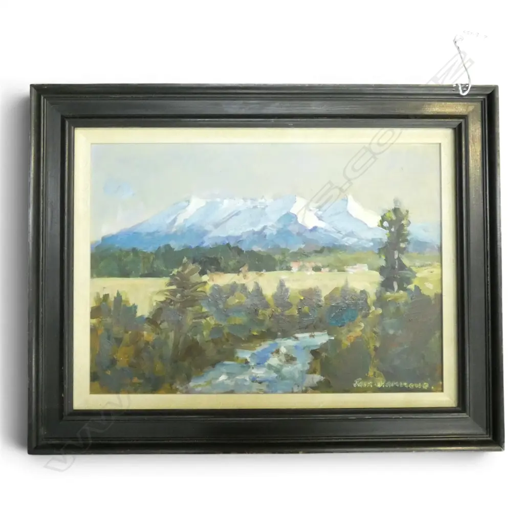 NZ OIL ON BOARD JACK HAMMOND ‘MT RUAPEIHU’ 340X250MM Image 1++