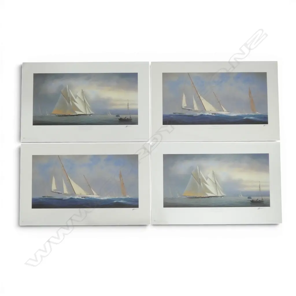 4 LOOSE SIGNED TIM THOMPSON PRINTS, 2x TICONDEROGA 1993 & SATANITA & 2x BRITANNIA 1893, 490x780mm Image 1++