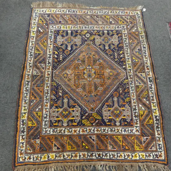 HAND KNOTTED ALL WOOL QASHQAI RUG 1600x1270mm