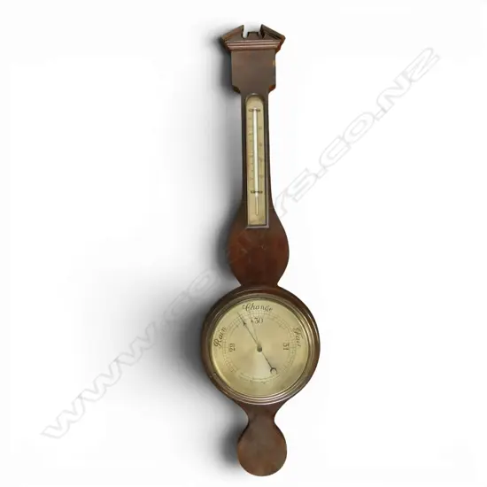 MAHOGANY 'BANJO' WALL BAROMETER H.940mm