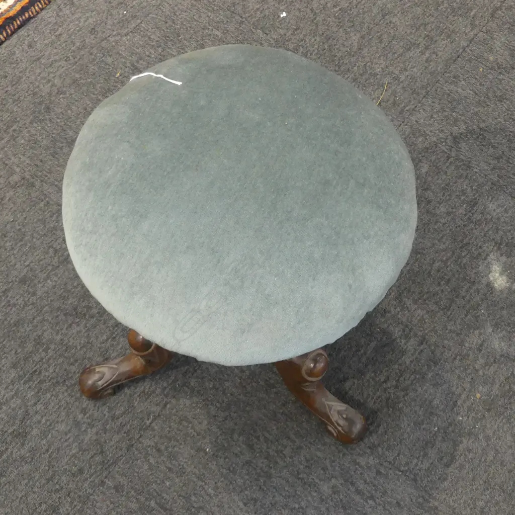 VICTORIAN MAHOGANY PIANO STOOL H.550mm Image 1++