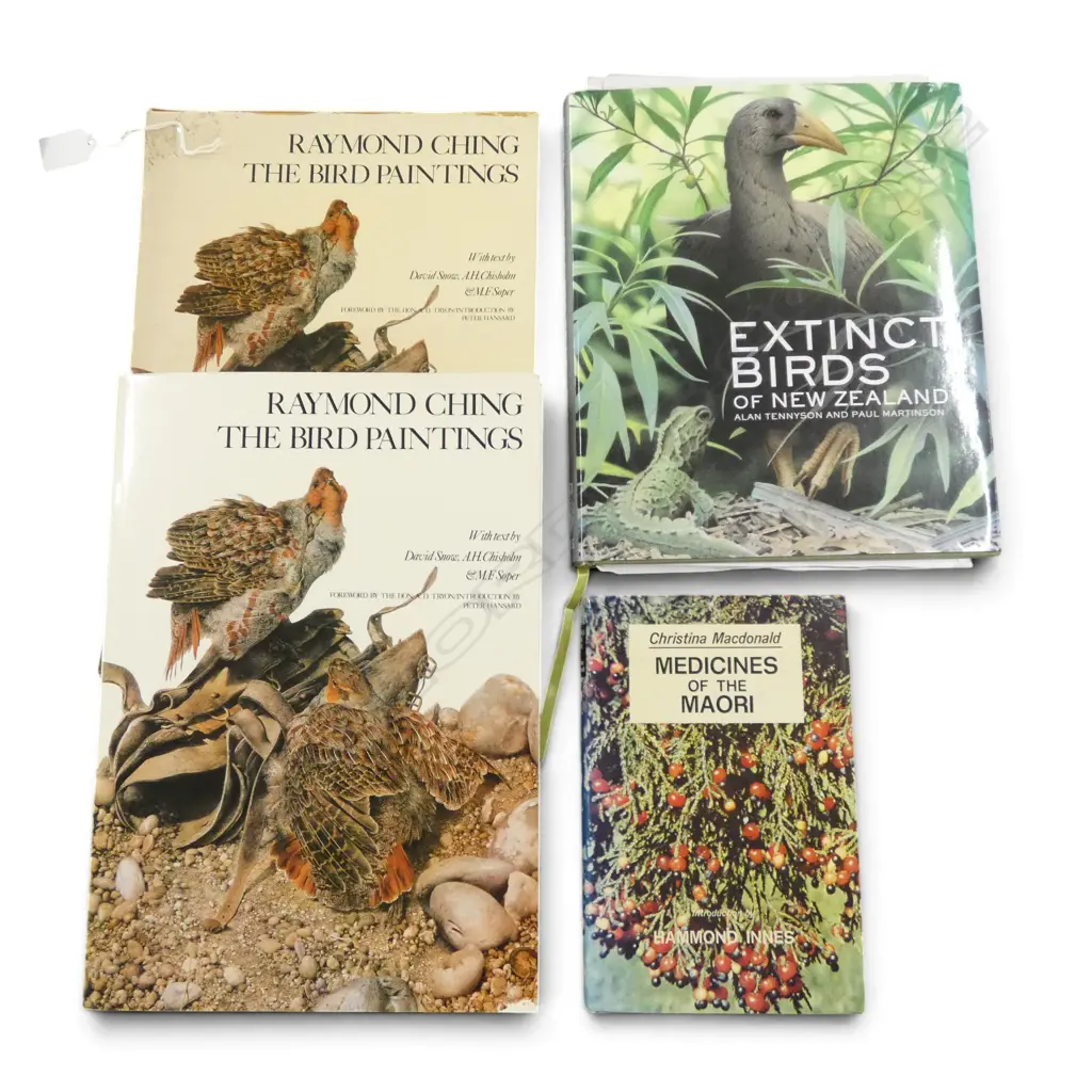 3 BOOKS; MEDICINES OF THE MAORI, EXTINCT BIRDS OF N.Z. & RAYMOND CHING - THE BIRD PAINTINGS Image 1++