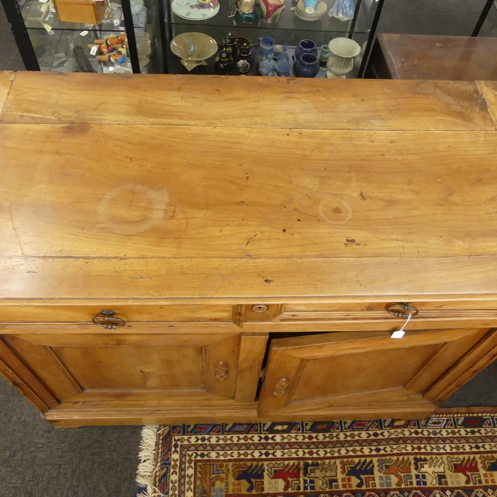 19thC SIDEBOARD old borer watermarks to top 1340x640x940mm Image 1++