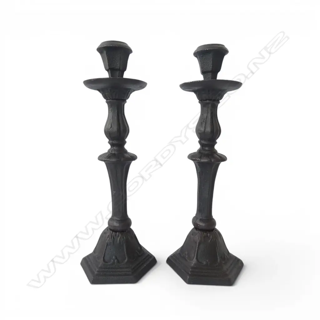 PR OF CAST IRON CANDLE HOLDERS Image 1++