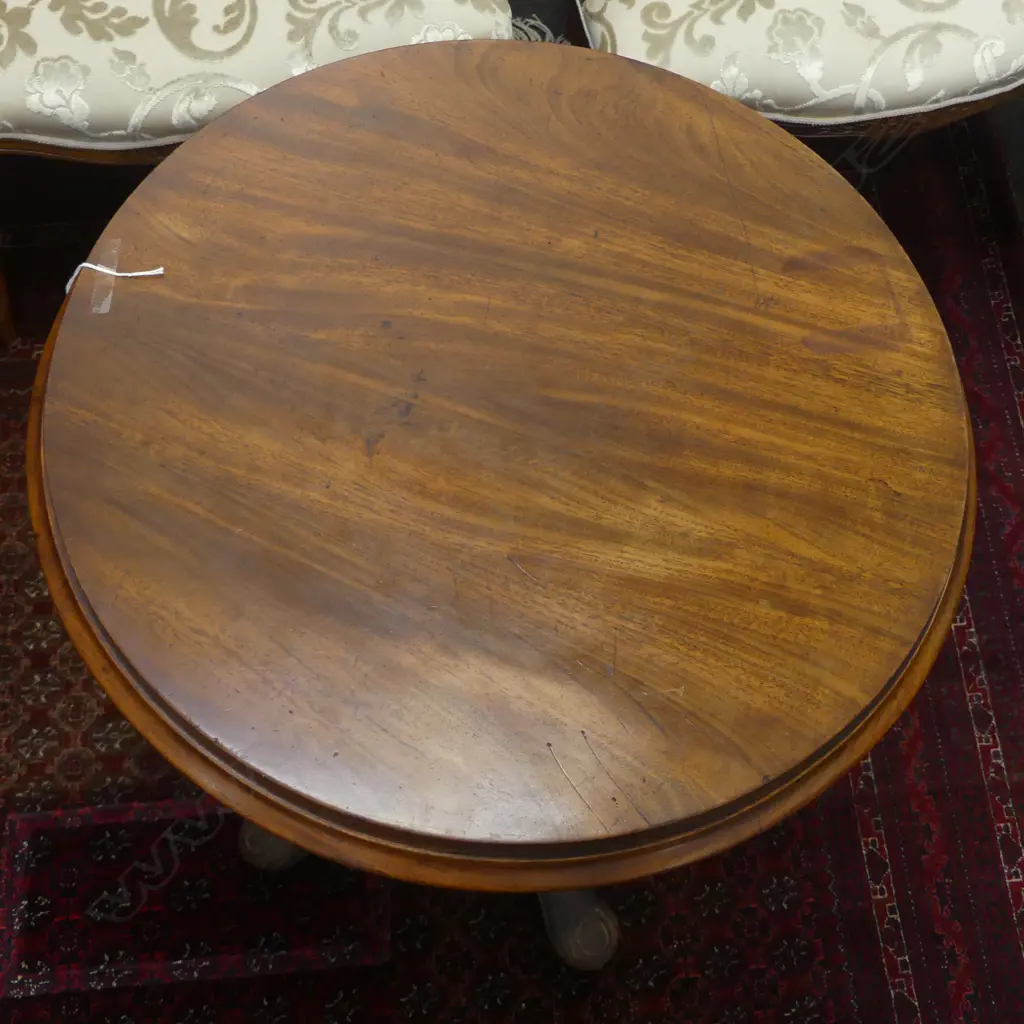 VICTORIAN MAHOGANY TILT TOP SIDE TABLE H.710mm 615mm dia Image 1++