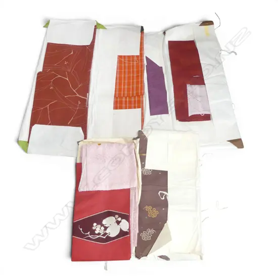 6 VARIOUS VINTAGE JAPANESE FINE KIMONO RICH DARK COLOURS & FABRICS