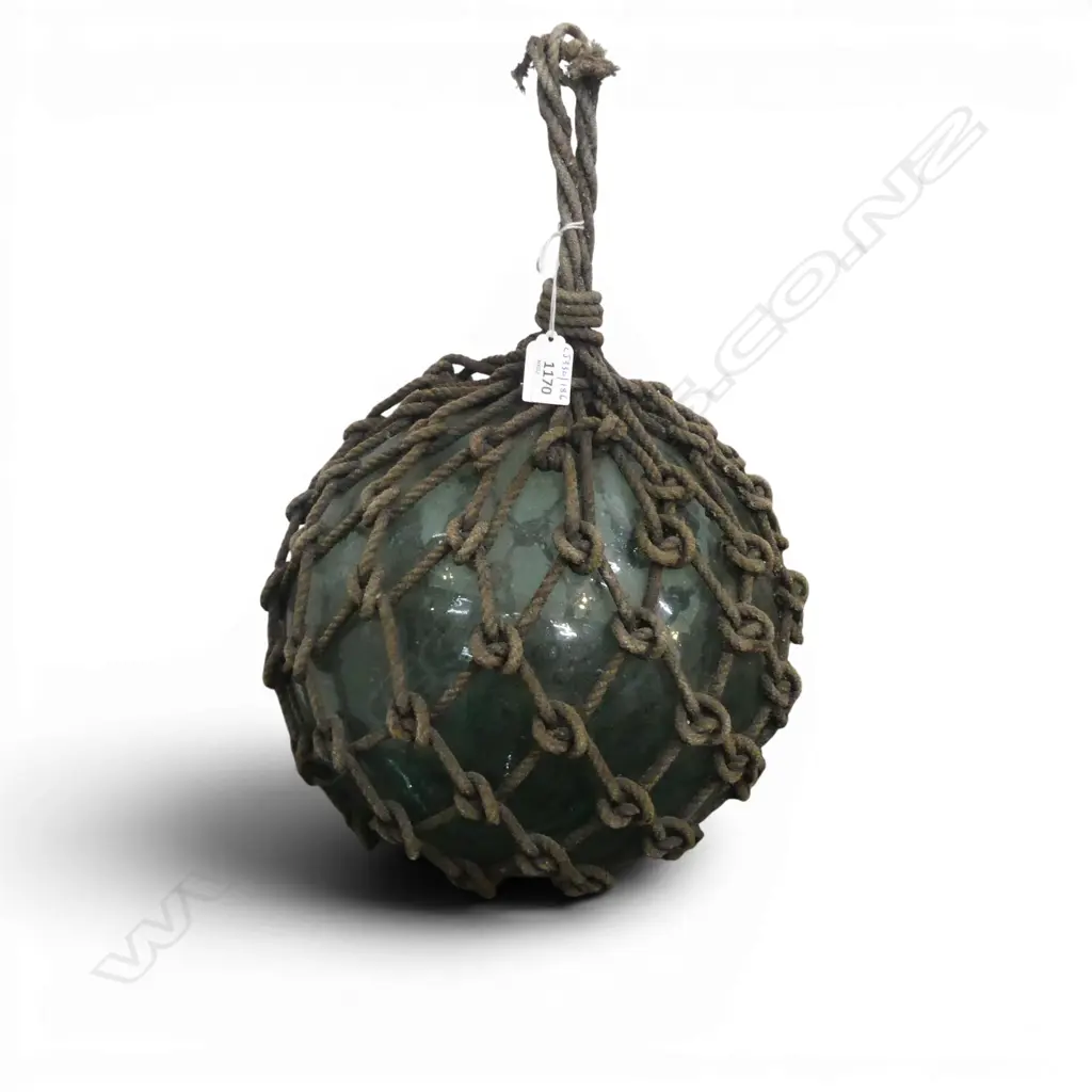 JAPANESE ROPE BOUND GLASS FISHING FLOAT DIA220MM Image 1++