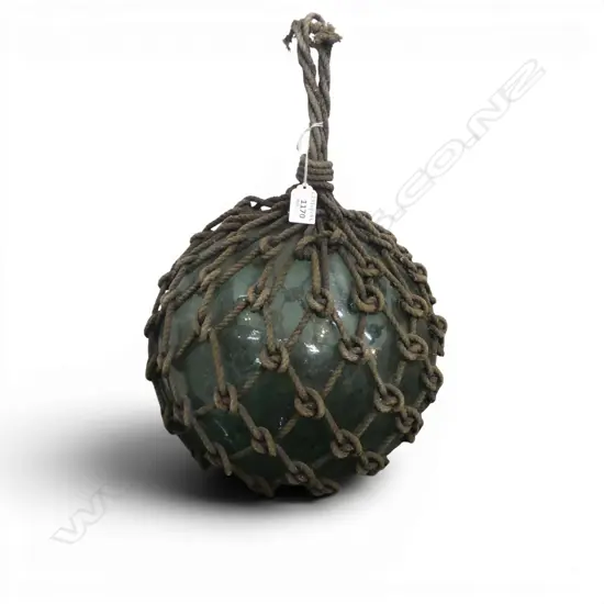 JAPANESE ROPE BOUND GLASS FISHING FLOAT DIA220MM