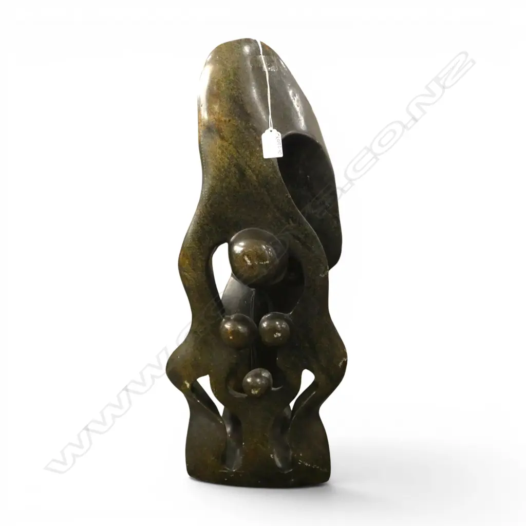 CARVED FAMILIAL MARBLE STATUE H.640mm Image 1++