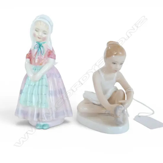 2 ROYAL DOULTON FIGURINES; TOOTLES & BALLET SHOES H.120mm
