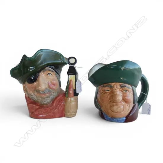 2 LARGE SIZE RD CHARACTER JUGS  SMUGGLER & TOBY PHILPOTSH190MM