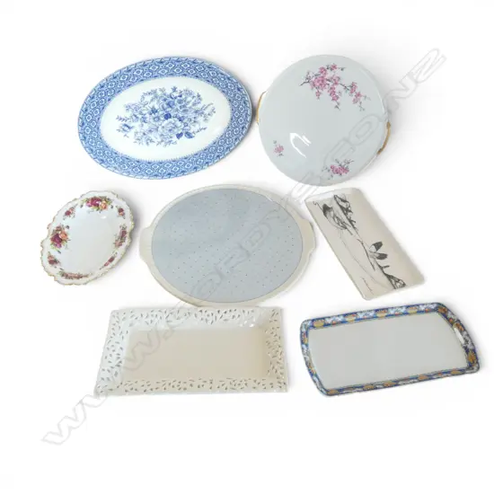 ASST. CHINA CAKE PLATES & DISHES Incl. OLD COUNTRY ROSES