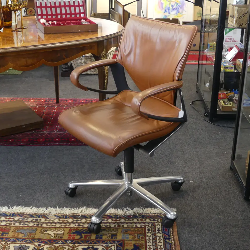 WILKHAHN MODUS LEATHER OFFICE CHAIR - UP / DOWN / RECLINES Image 1++