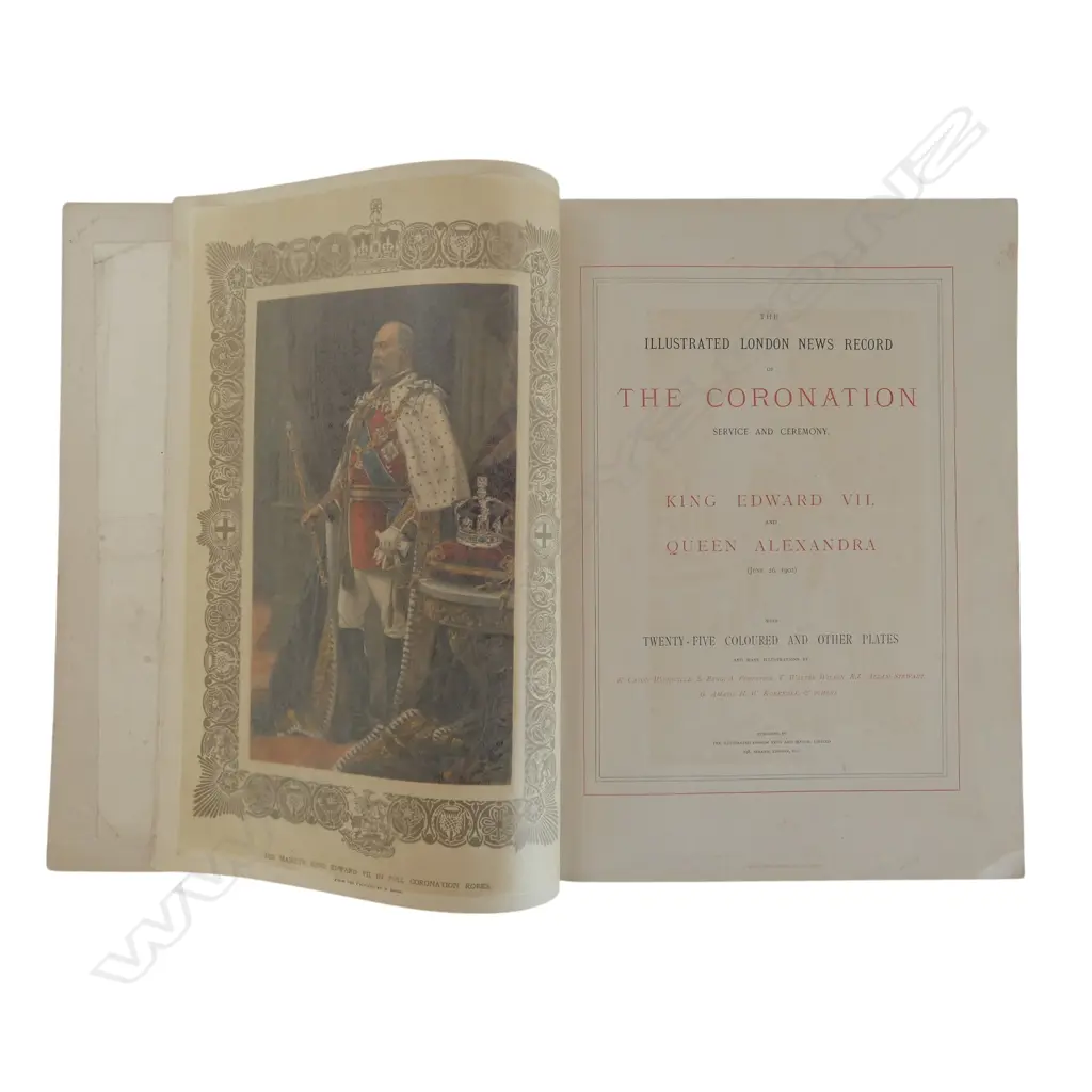 Lrg format 'The Illustrated London News Coronation Service King Edward VII 1902', 25 coloured plates Image 1++